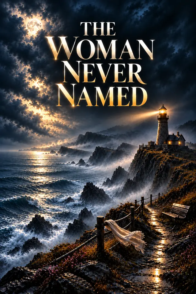 Cover artwork concept titled The Woman Never Named